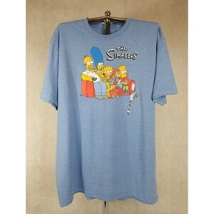 The Simpsons Mens‎ Size 2XL Shirt Graphic T-Shirt Blue Classic Couch Print NWT